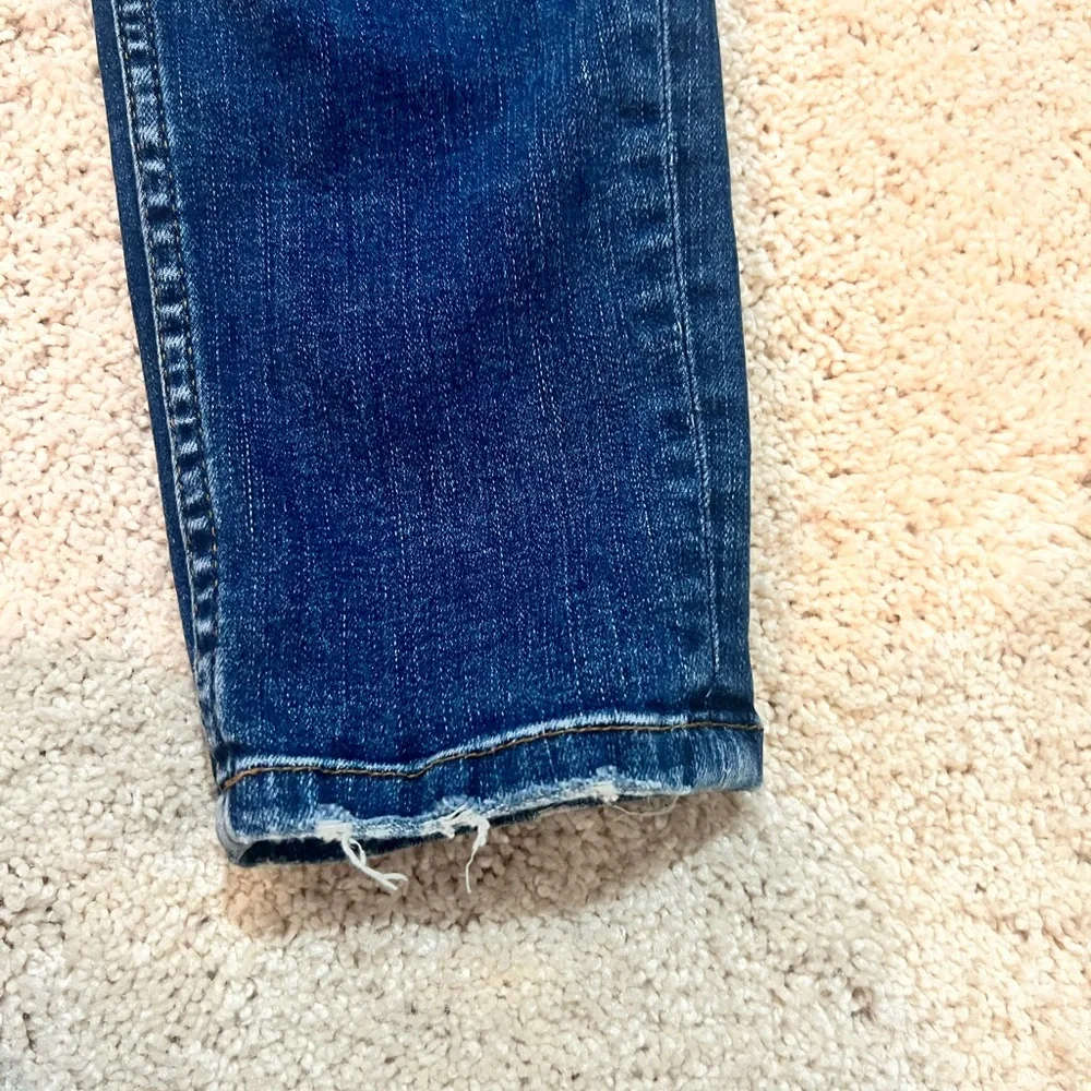 Mens Zara Dark Blue Weathered Skinny Jeans Size 32